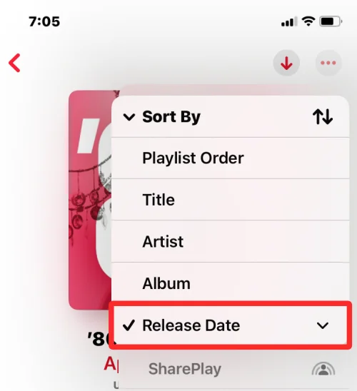iOS 16의 Apple Music에서 재생 목록을 정렬하는 방법