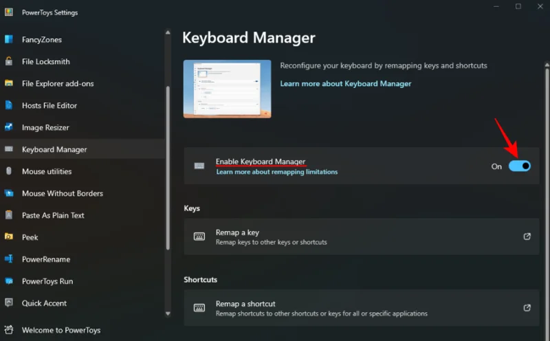 วิธีปิดการใช้งานปุ่มคีย์บอร์ดบน Windows 11 โดยใช้ PowerToys จาก Microsoft