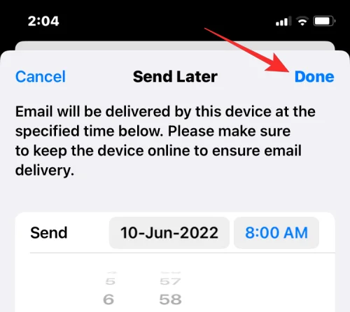 iOS 16의 Apple Mail에서 이메일을 예약하는 방법
