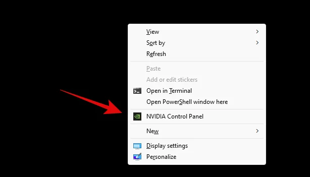 NVIDIA Control Panel 열기
