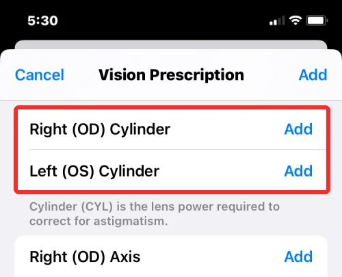 iOS 16의 iPhone 건강 앱에 시력 처방전을 추가하는 방법