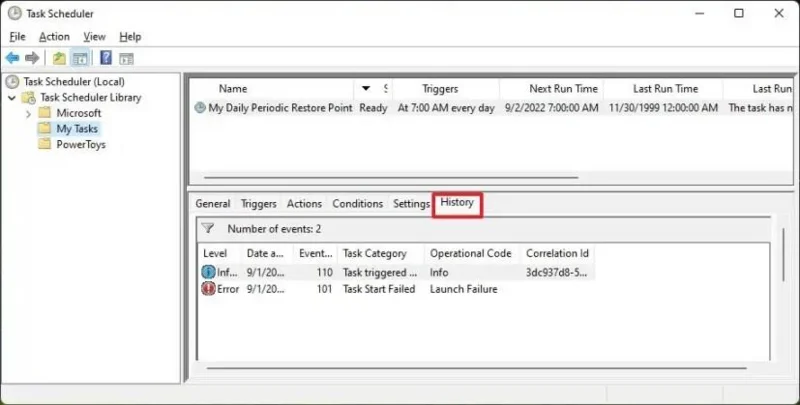 วิธีเปิดใช้งานประวัติ Task Scheduler บน Windows 11