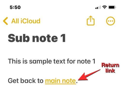 如何在裝有 iOS 17 的 iPhone 上鍊接筆記內的其他筆記