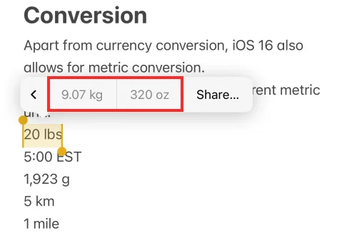 iOS 16의 iPhone에서 측정항목을 매우 빠르게 변환하는 방법