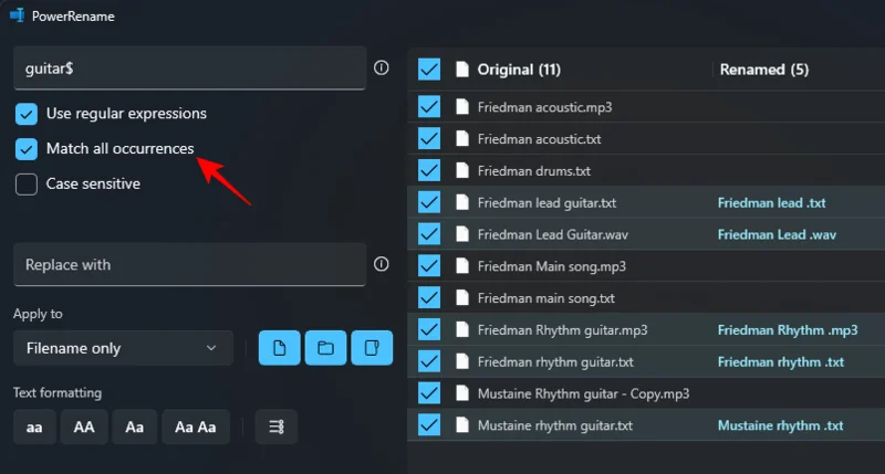 Windows PowerToys: PowerRename을 사용하여 파일 및 폴더 이름을 일괄 바꾸는 방법