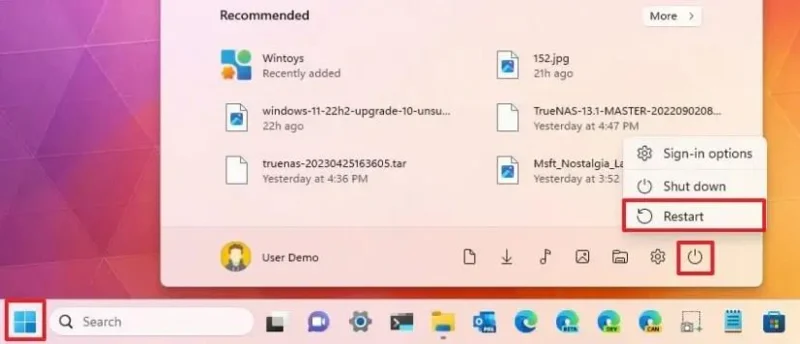 รีสตาร์ทคอมพิวเตอร์ Windows 11 (หกวิธี) รีสตาร์ทคอมพิวเตอร์ Windows 11 (หกวิธี)