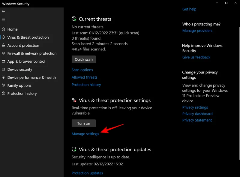 วิธีเปิดใช้งาน Windows Defender ใน Windows 11