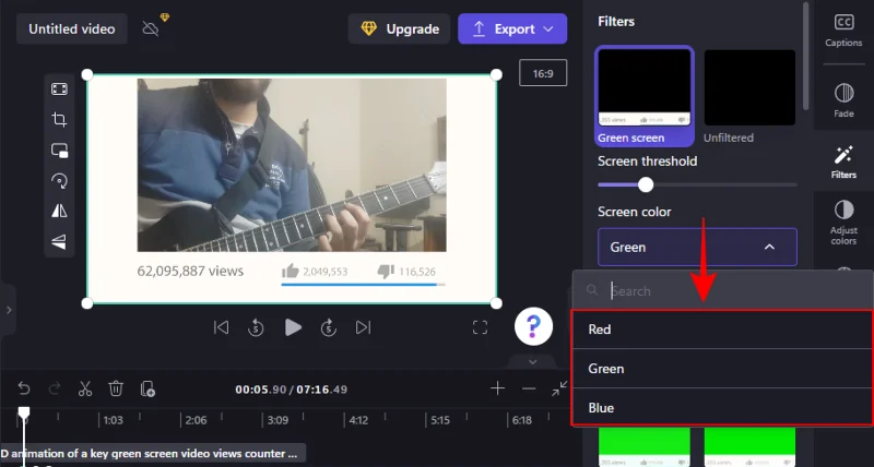 Clipchamp에서 그린 스크린을 수행하는 방법