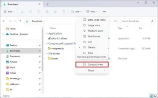 วิธีเปิดใช้งานมุมมอง File Explorer Compact บน Windows 11