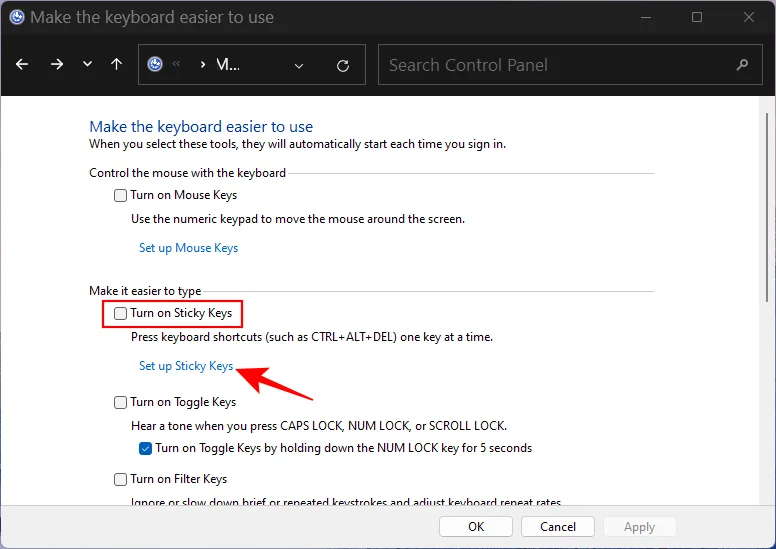วิธีปิดการใช้งาน Sticky Keys อย่างถาวรบน Windows 11 [2023]