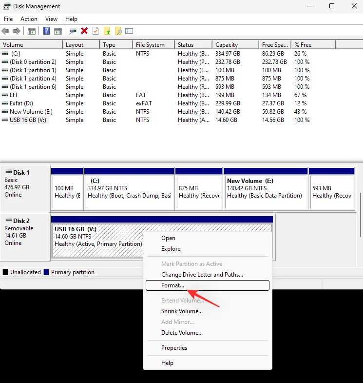 5 วิธีง่ายๆ ในการฟอร์แมต USB เป็น NTFS Windows 11