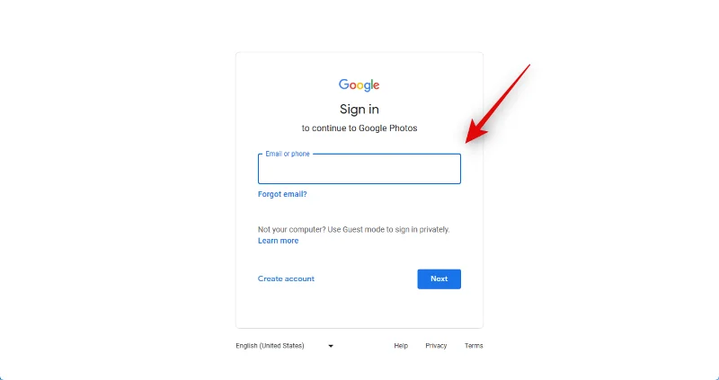 Google 포토 웹사이트