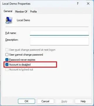 วิธีปิดการใช้งานบัญชีผู้ใช้ใน Windows 11