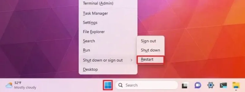 รีสตาร์ทคอมพิวเตอร์ Windows 11 (หกวิธี)
