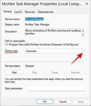 วิธีหยุดป๊อปอัป McAfee บน Windows 11