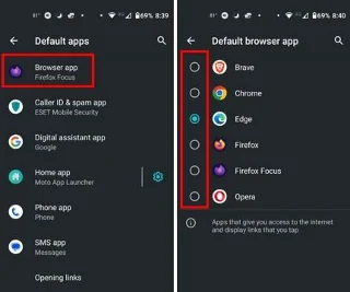 Android에서 기본 브라우저를 변경하는 방법