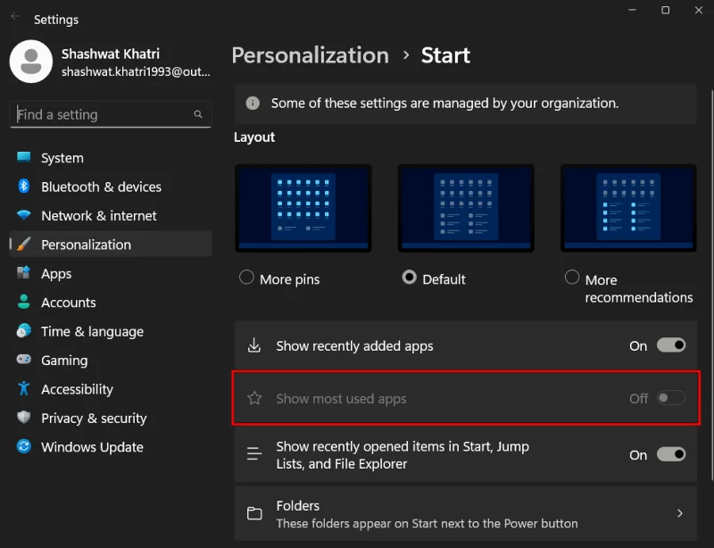 วิธีเปลี่ยนเค้าโครงเมนู Start ใน Windows 11