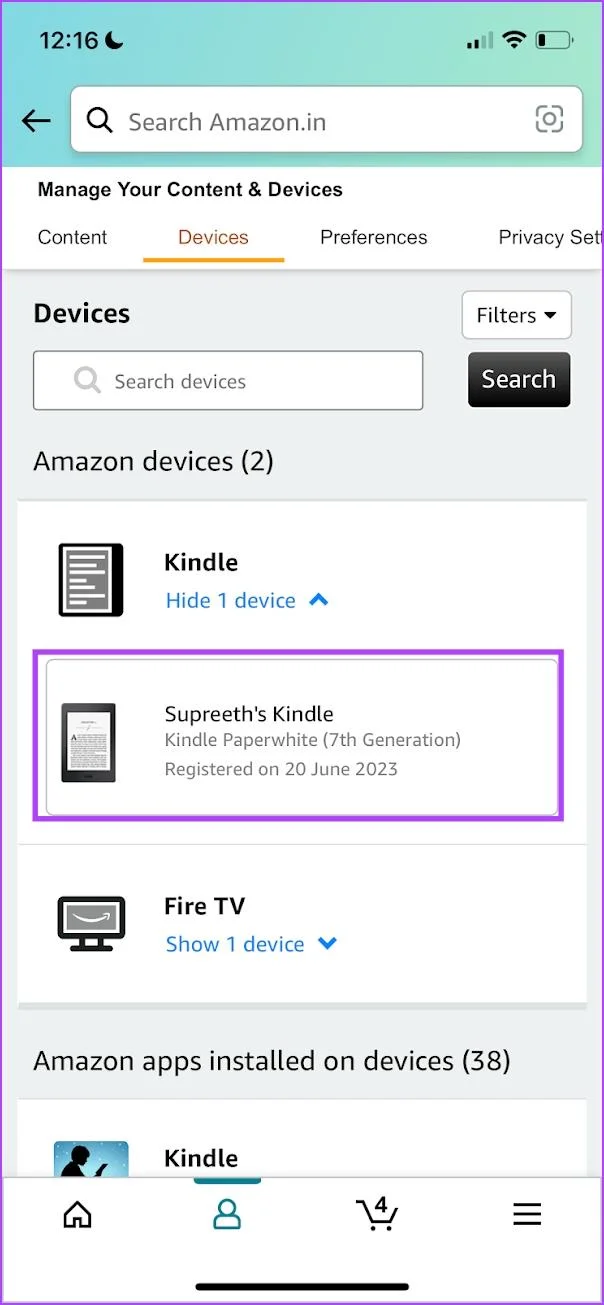 Come cambiare account Amazon su Kindle