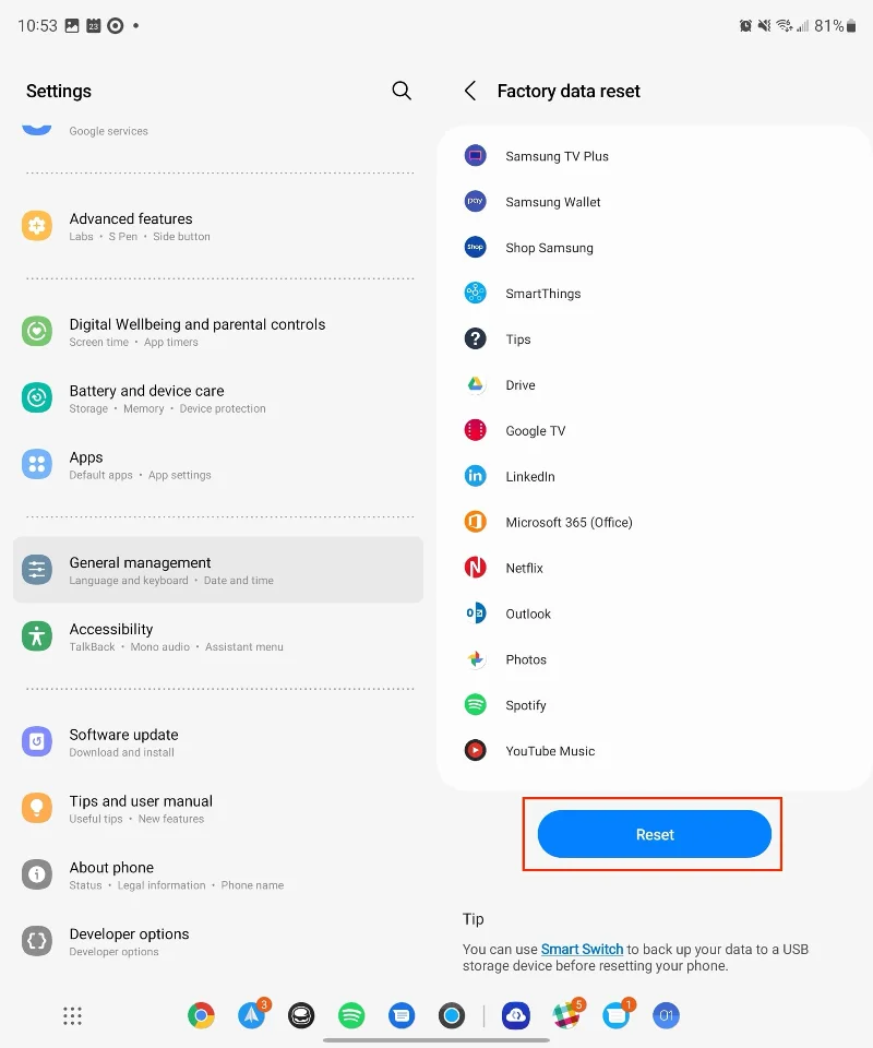 Cum să Faceți Resetare Ușoară și Resetare Dificilă pe Samsung Galaxy Z Fold 5