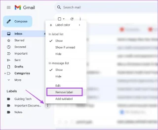 Comment supprimer des dossiers ou des étiquettes dans Gmail