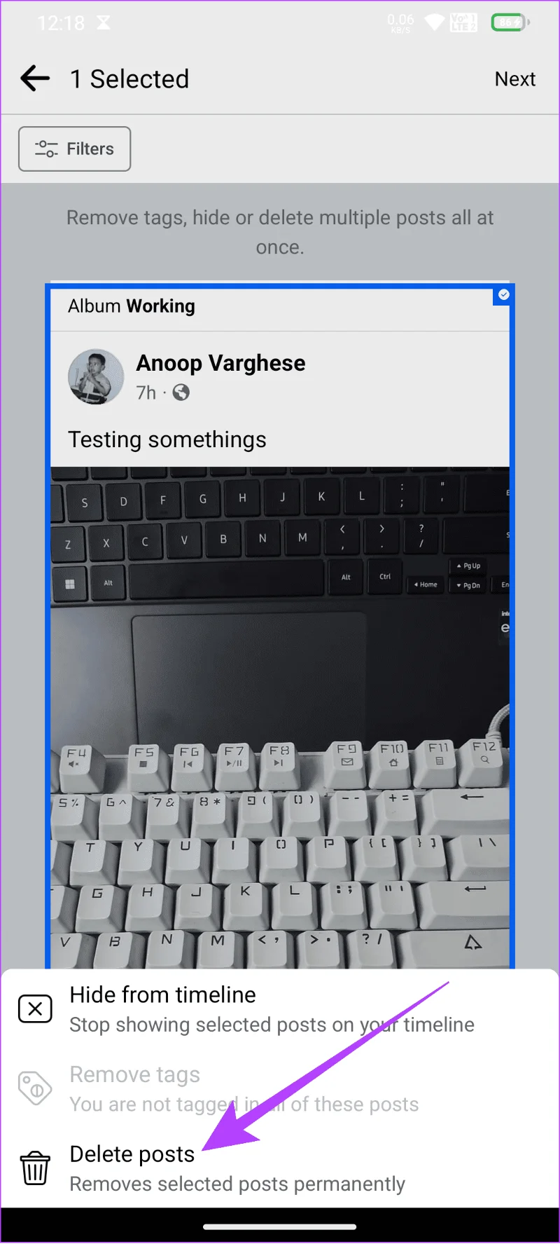 Come eliminare più (o tutte) foto su Facebook