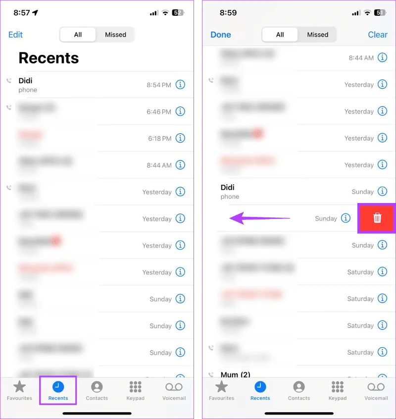 Hoe u de oproepgeschiedenis op de iPhone kunt bekijken en verwijderen