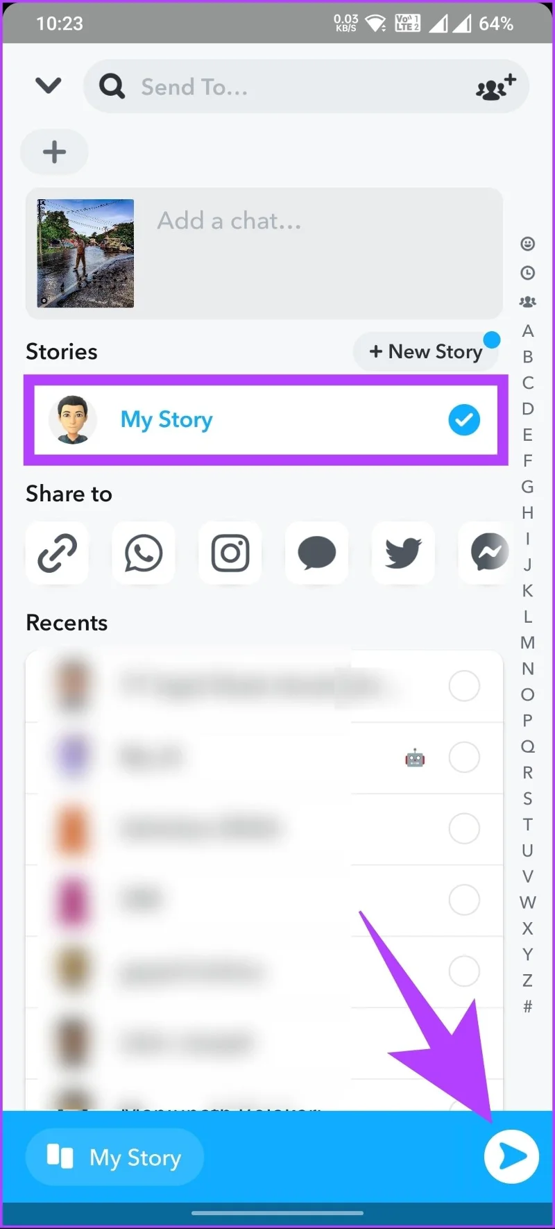 Comment partager une publication Instagram sur une histoire Snapchat