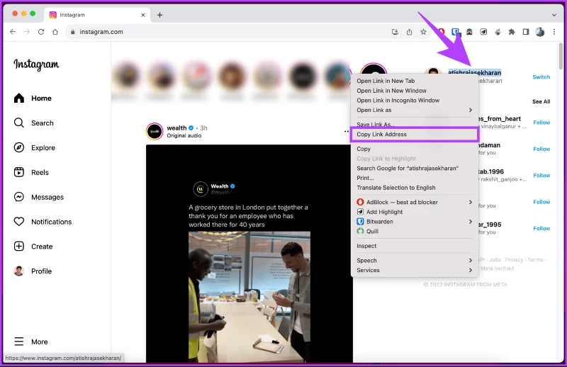 Come condividere il collegamento al tuo profilo Instagram