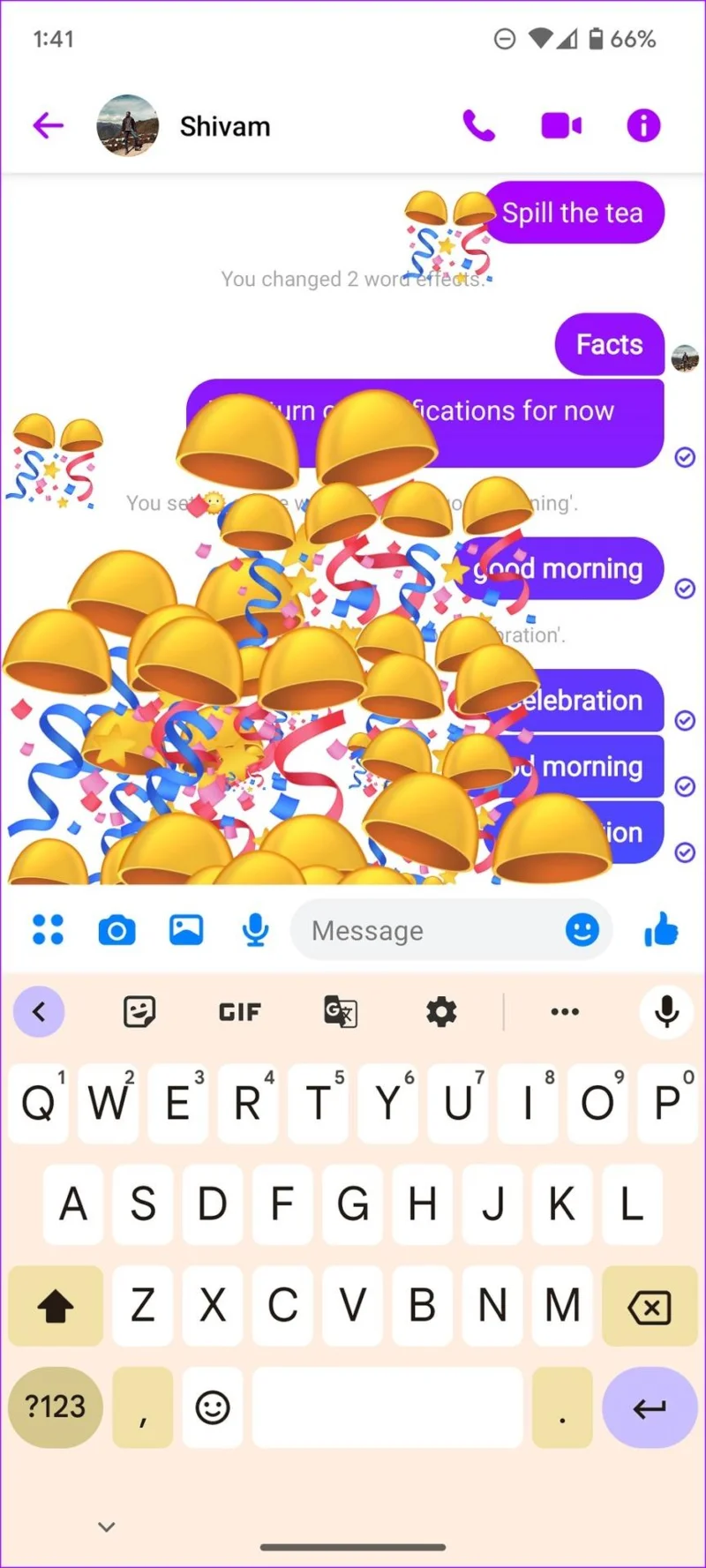 Como adicionar efeitos especiais a palavras no Facebook Messenger