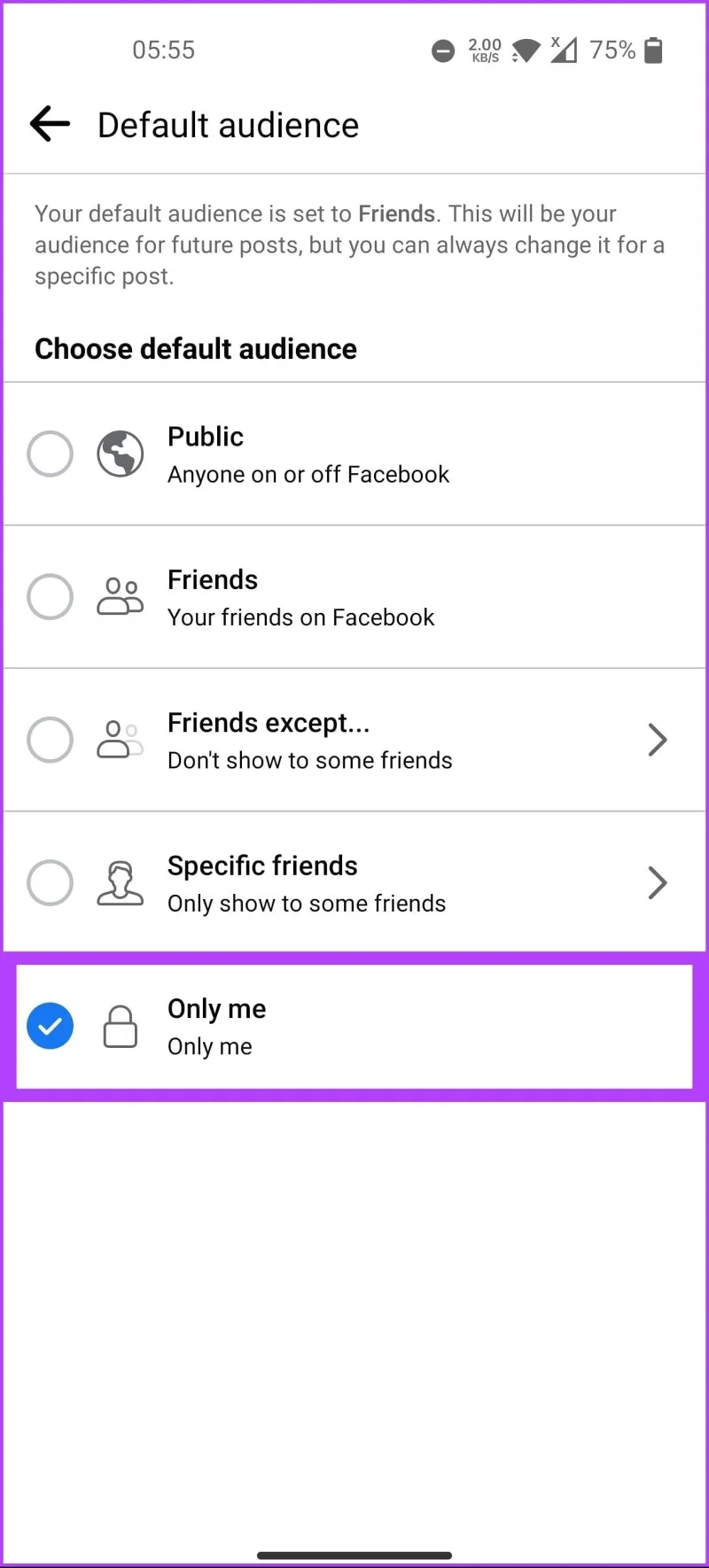 Impedisci agli amici di Facebook di vedere la tua attività e nascondila