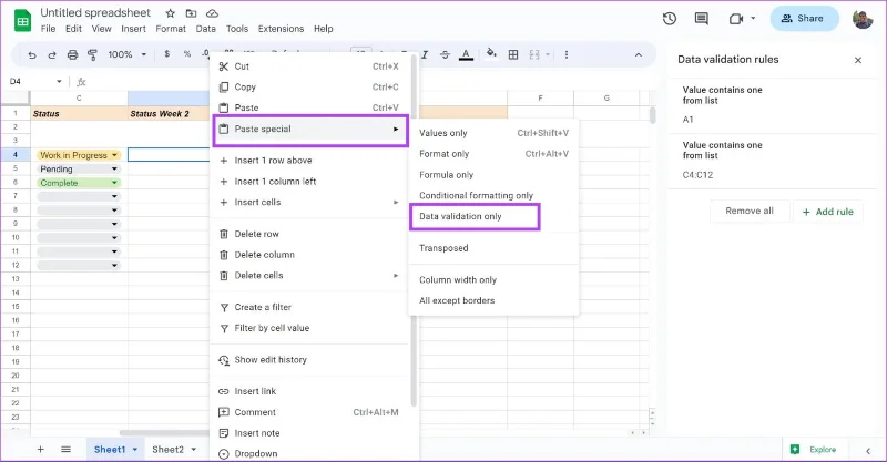 Come creare, modificare ed eliminare elenchi a discesa in Fogli Google