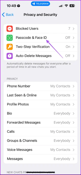 Come bloccare Telegram utilizzando il passcode su dispositivo mobile e desktop