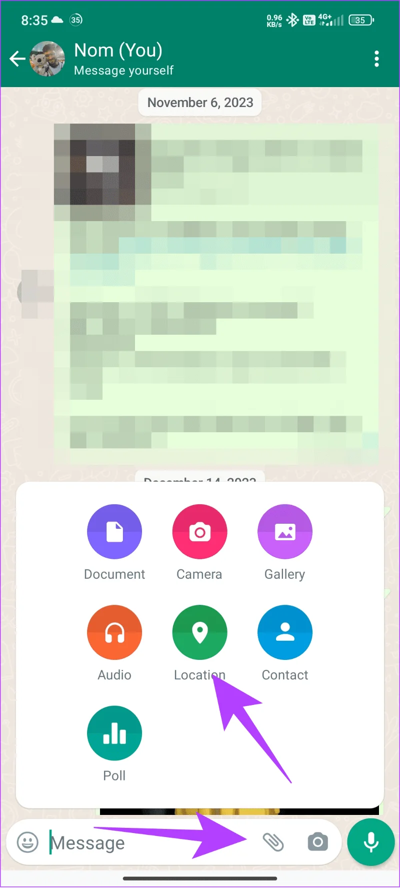 Comment envoyer de faux emplacements actuels et en direct sur WhatsApp
