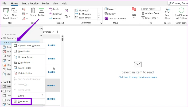7 วิธีในการแก้ไขรายชื่อผู้ติดต่อ Outlook ที่ไม่แสดงบน Windows