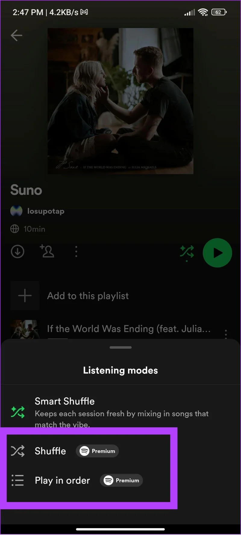 Come impedire a Spotify di aggiungere brani alla playlist