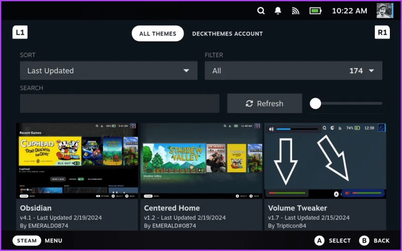 Comment changer de thème sur Steam Deck