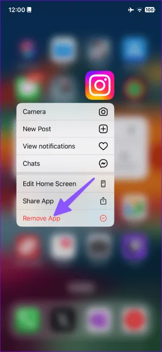 Eliminar Instagram en iPhone