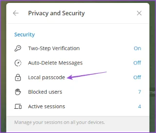 Come bloccare Telegram utilizzando il passcode su dispositivo mobile e desktop