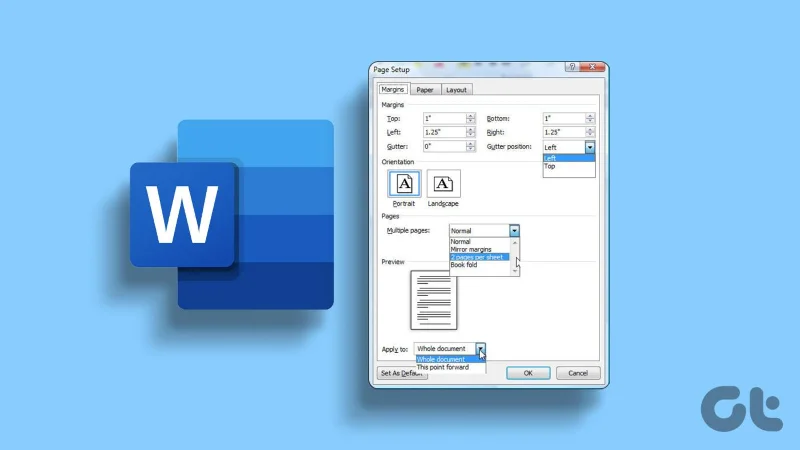 4 melhores maneiras de acessar a caixa de diálogo de configuração de página no Microsoft Word