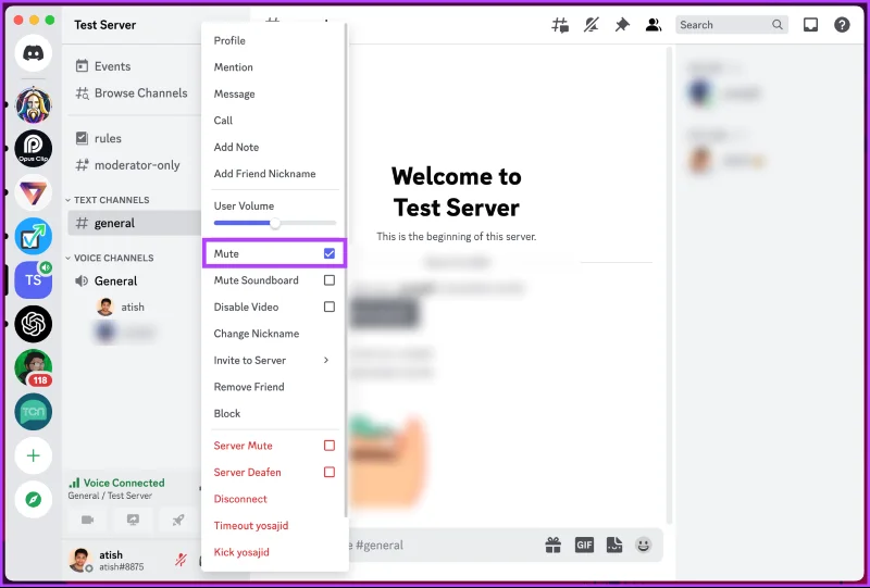 Come disattivare l'audio di qualcuno sul server Discord