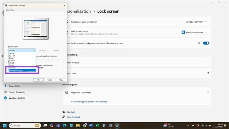Cómo establecer un video como protector de pantalla en Windows 11