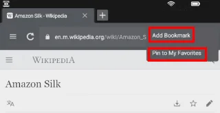 Amazon Fire: Bladwijzers Toevoegen/Verwijderen Voor Webpagina's