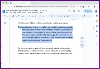Come eseguire un rientro sporgente su Google Docs
