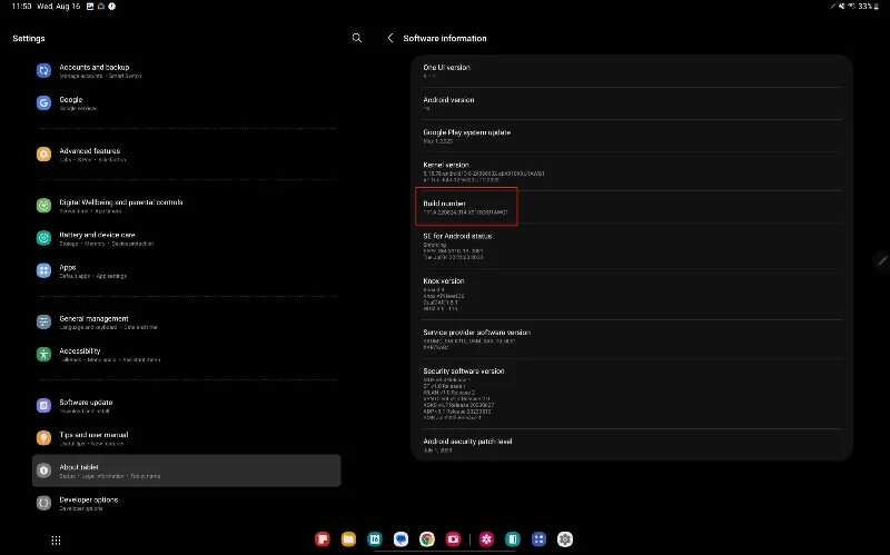 Galaxy Tab S9：USBデバッグを有効にする方法