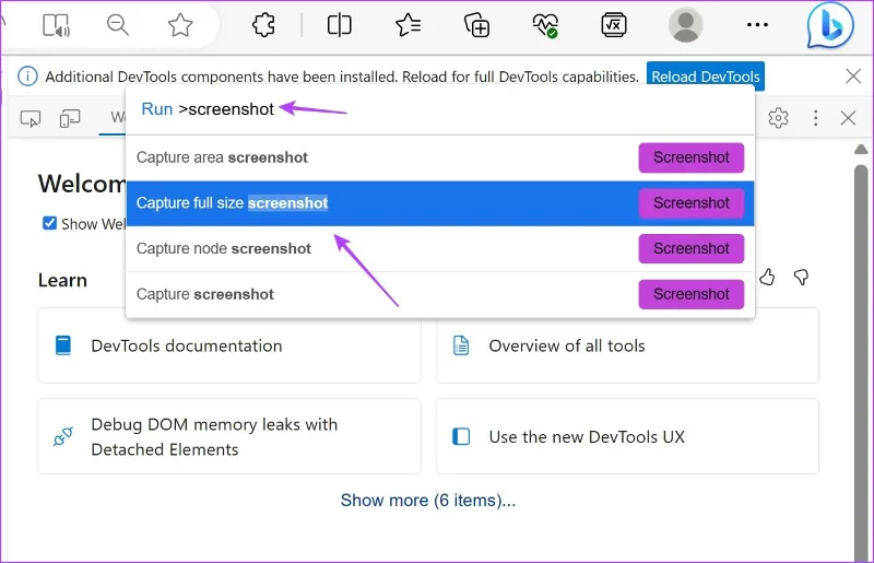 Comment prendre une capture d'écran pleine page sur Microsoft Edge