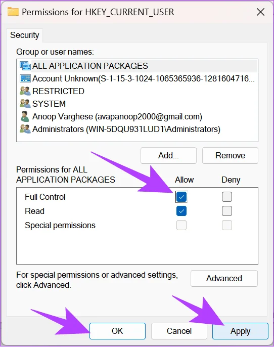 Edición del registro en Windows