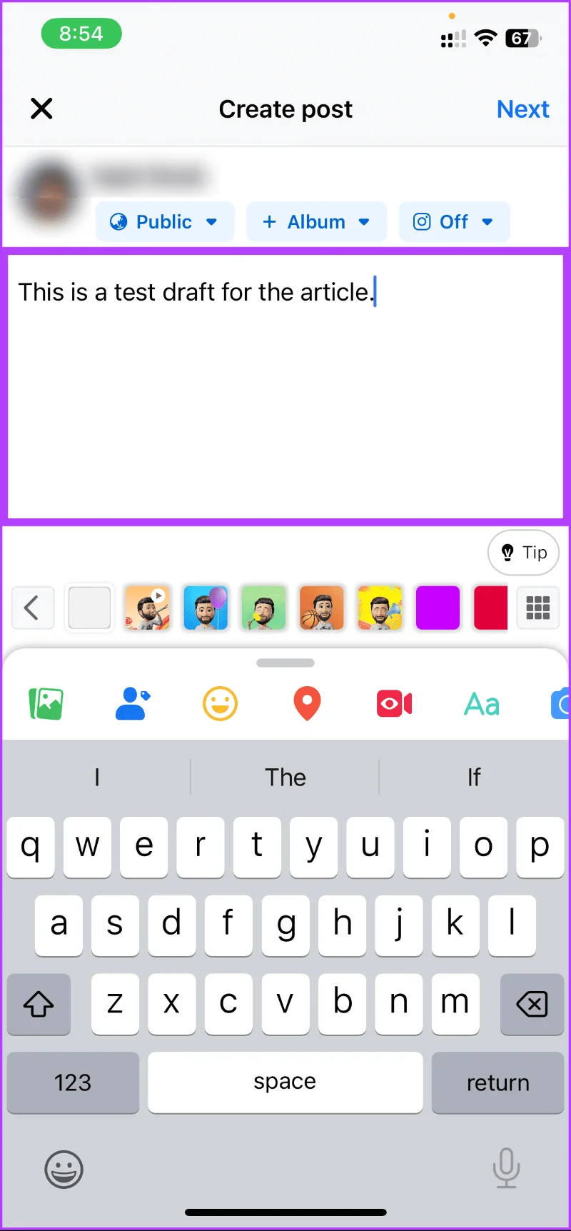 Repérer le brouillon âgé sur iOS