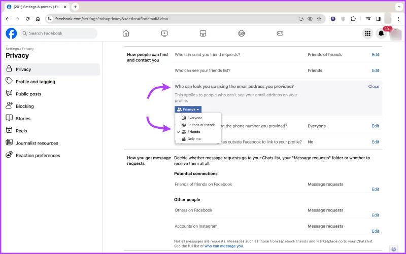 Come trovare l'e-mail utilizzata per Facebook su dispositivo mobile, Web o desktop