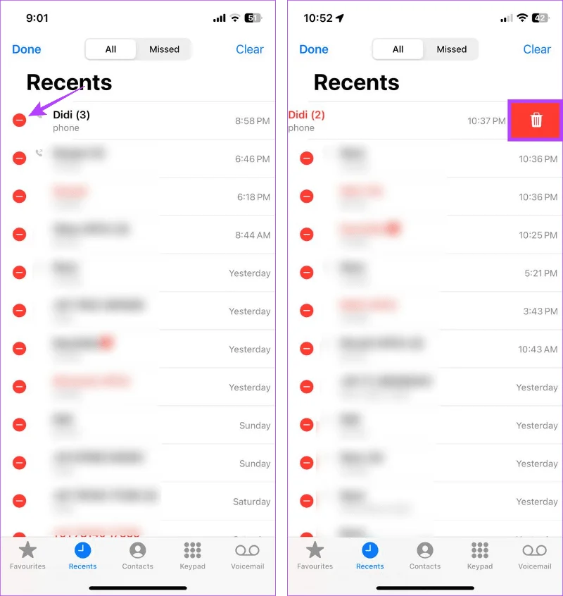 Hoe u de oproepgeschiedenis op de iPhone kunt bekijken en verwijderen