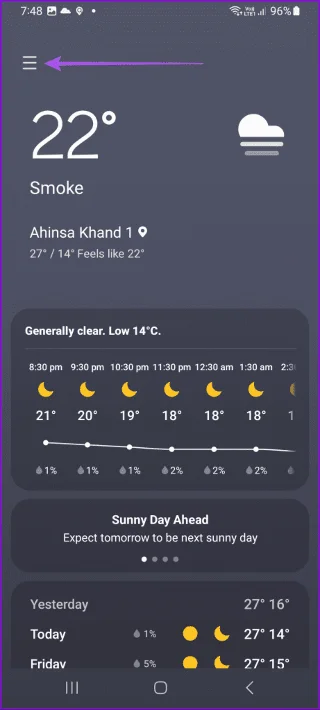 6 migliori soluzioni per la posizione non aggiornata nell'app Meteo sui telefoni Samsung Galaxy